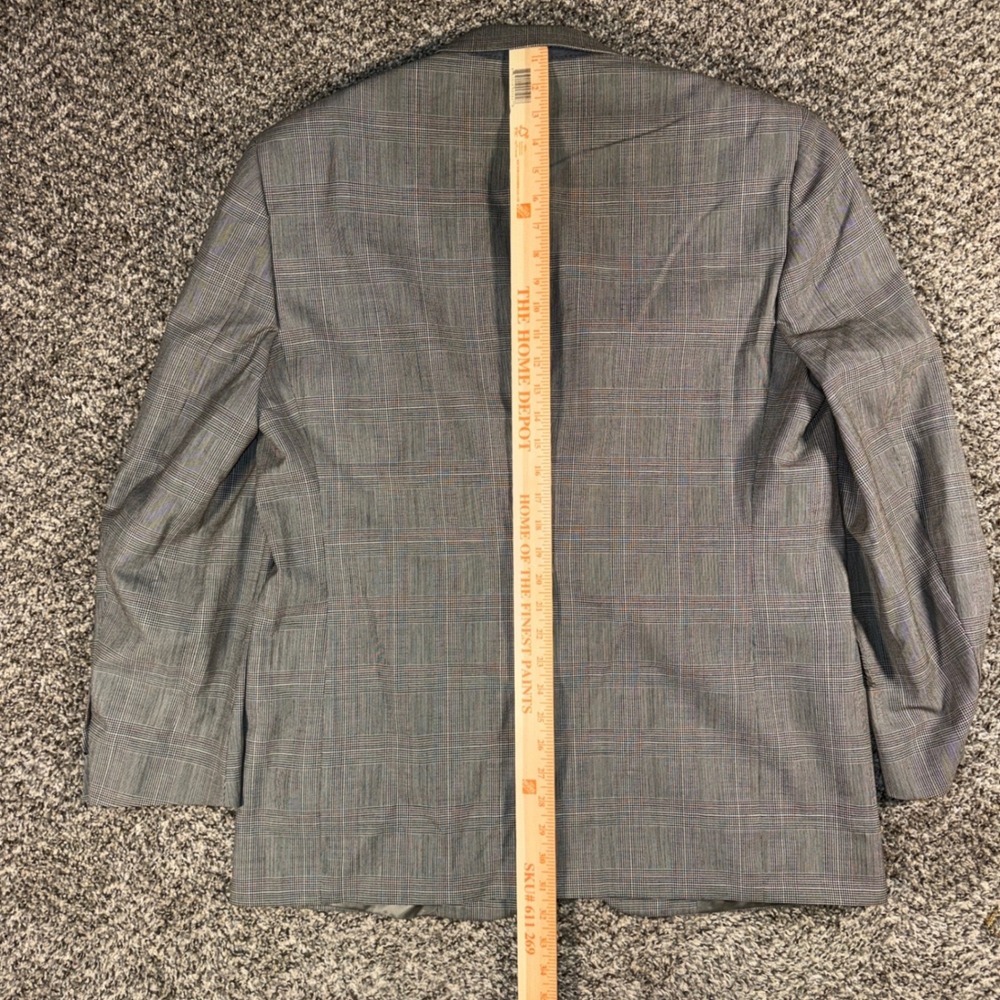 Vintage 80s Christian Dior Monsieur 42R Grey Glen Plaid Wool Blazer Sport Coat - Picture 8 of 8